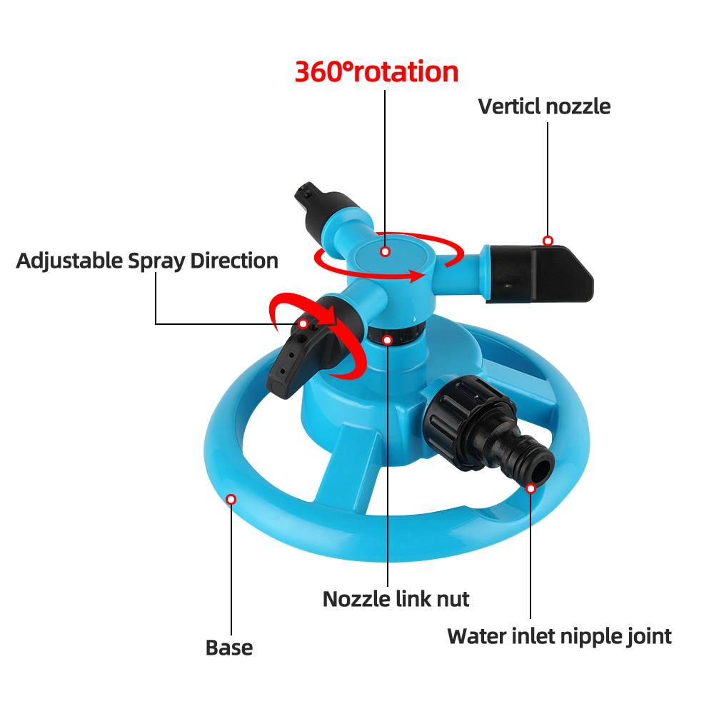 360 Degree Automatic Rotating Garden Lawn Water Sprinklers System Quick Coupling Lawn Rotating Nozzle Garden Irrigation 2