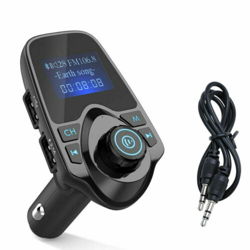bluetooth car kit fm transmitter wireless radio adapter usb charger 144 screen