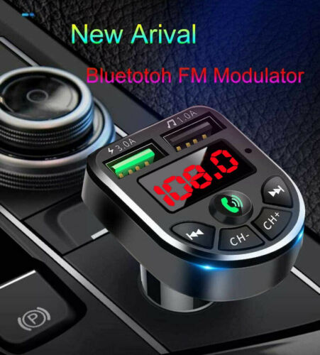car bluetooth 50 mp3 player fm transmitter adapter aux 2 x usb charger car kit