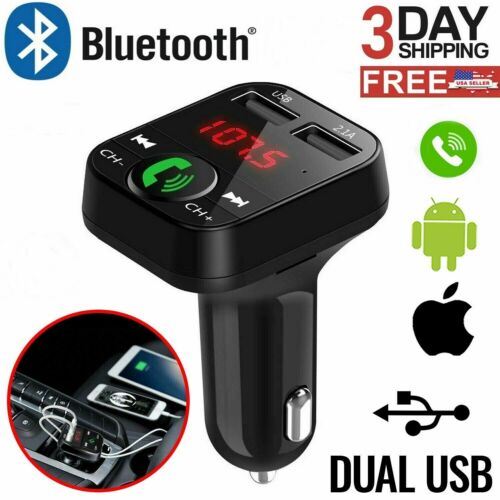 in car bluetooth fm transmitter radio mp3 wireless adapter car kit usb charger 2 10 1