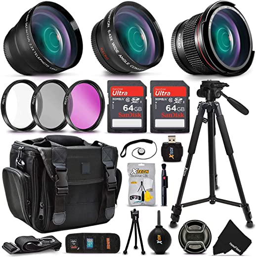 professional camera accessories kit for canon rebel t8i t7i t7 t6i t6s t6 t5i