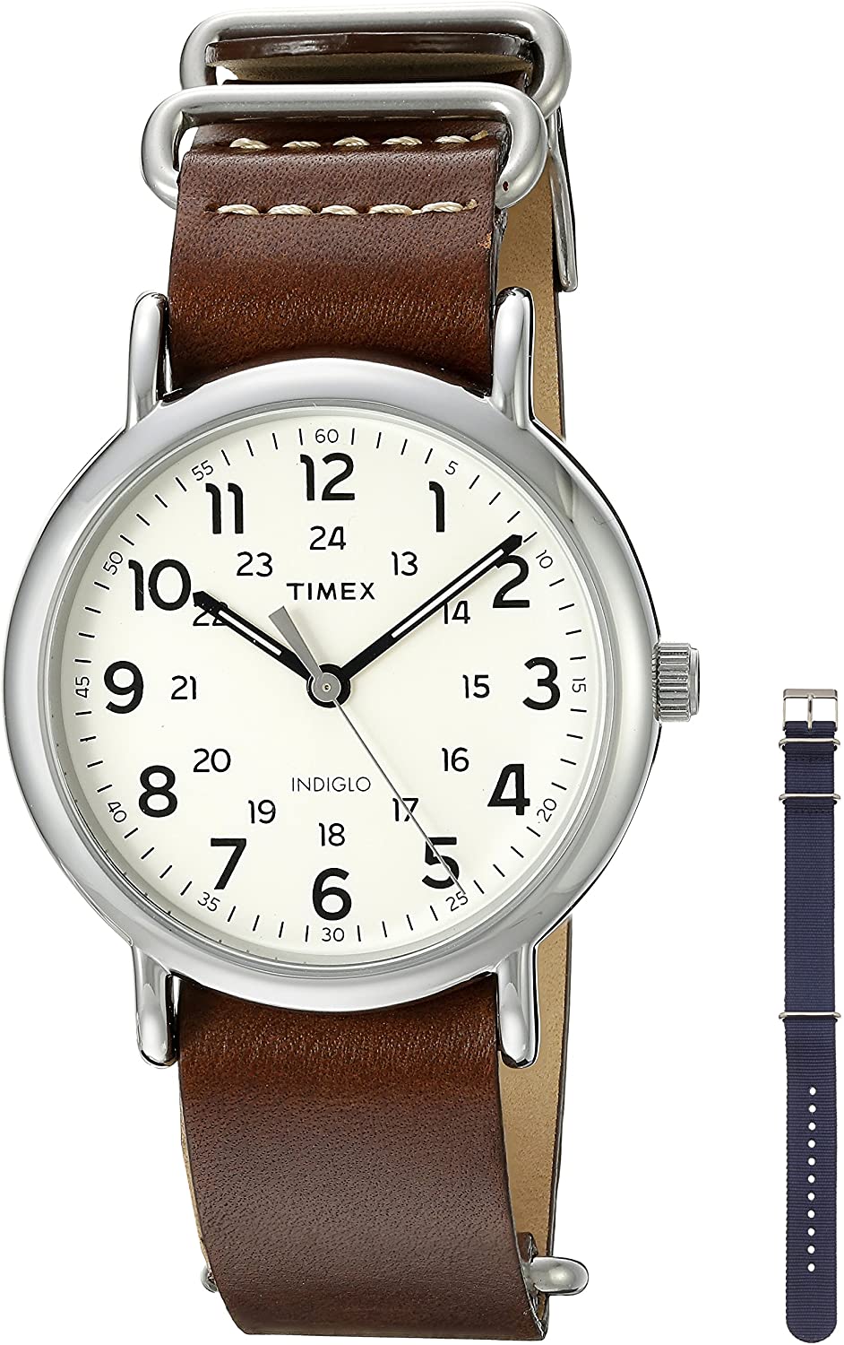 timex unisex twg012500qm weekender watch with two interchangable bands